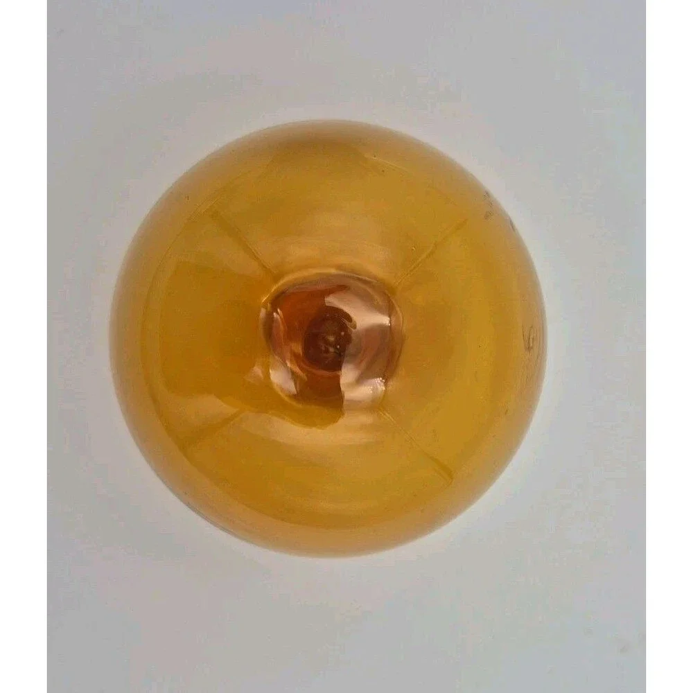 Cobalt Blue Heavy Art Glass Lotus Unique Candle Holder Vintage/ Amber Globe